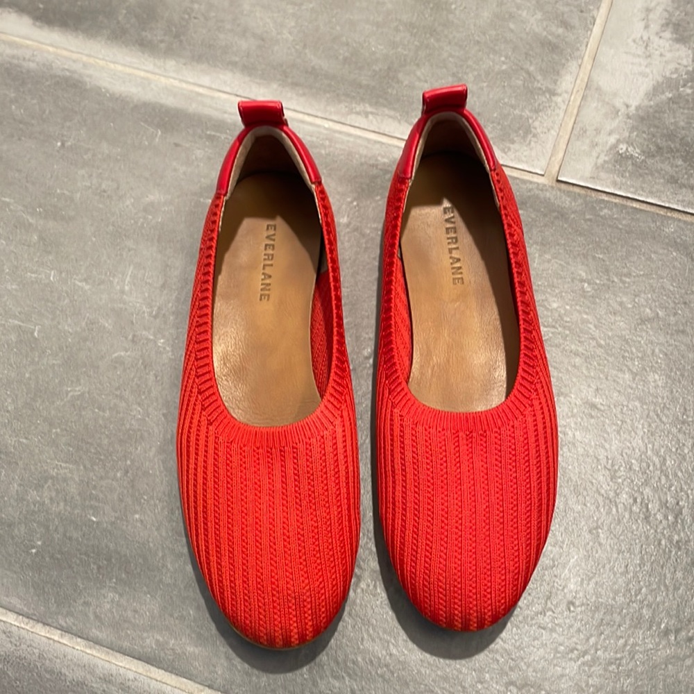 Everlane Red Ballet Flats The Day Glove